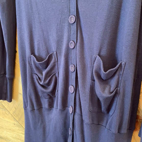 Anthro Splendid Pima Cardigan Navy sz M - Picture 3 of 8